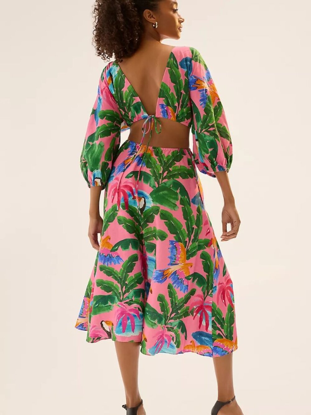 Farm Rio x Anthropologie Printed V-Neck Cutout Dress - Picture 3 of 10